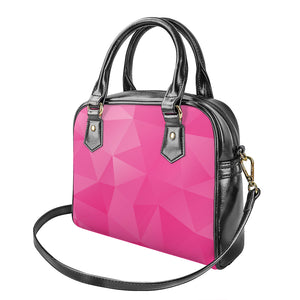 Pink Polygonal Geometric Print Shoulder Handbag