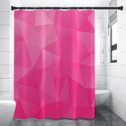 Pink Polygonal Geometric Print Shower Curtain