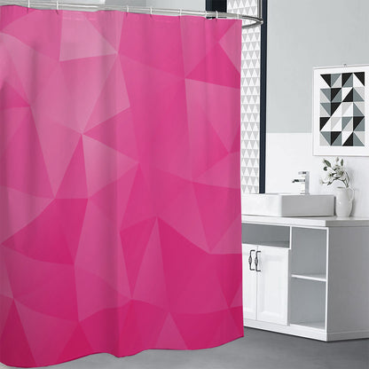 Pink Polygonal Geometric Print Shower Curtain