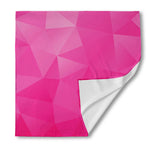 Pink Polygonal Geometric Print Silk Bandana
