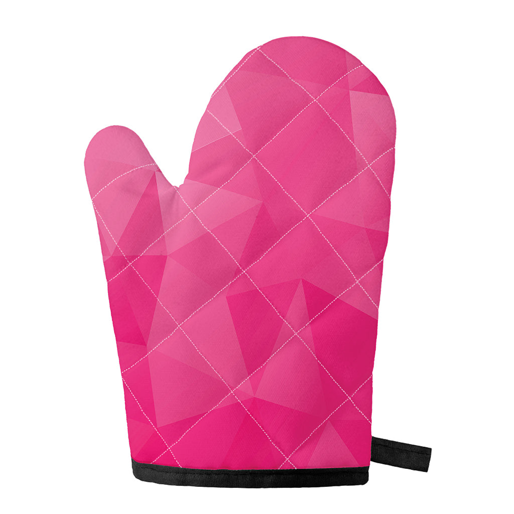 Pink Polygonal Geometric Print Single Oven Mitt