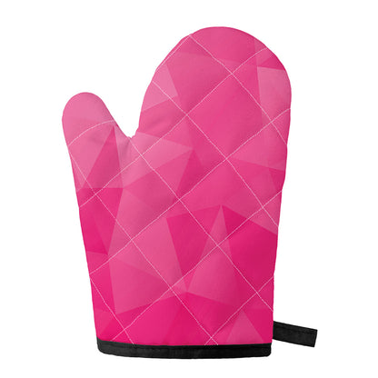 Pink Polygonal Geometric Print Single Oven Mitt