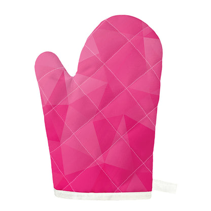 Pink Polygonal Geometric Print Single Oven Mitt