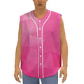 Pink Polygonal Geometric Print Sleeveless Baseball Jersey