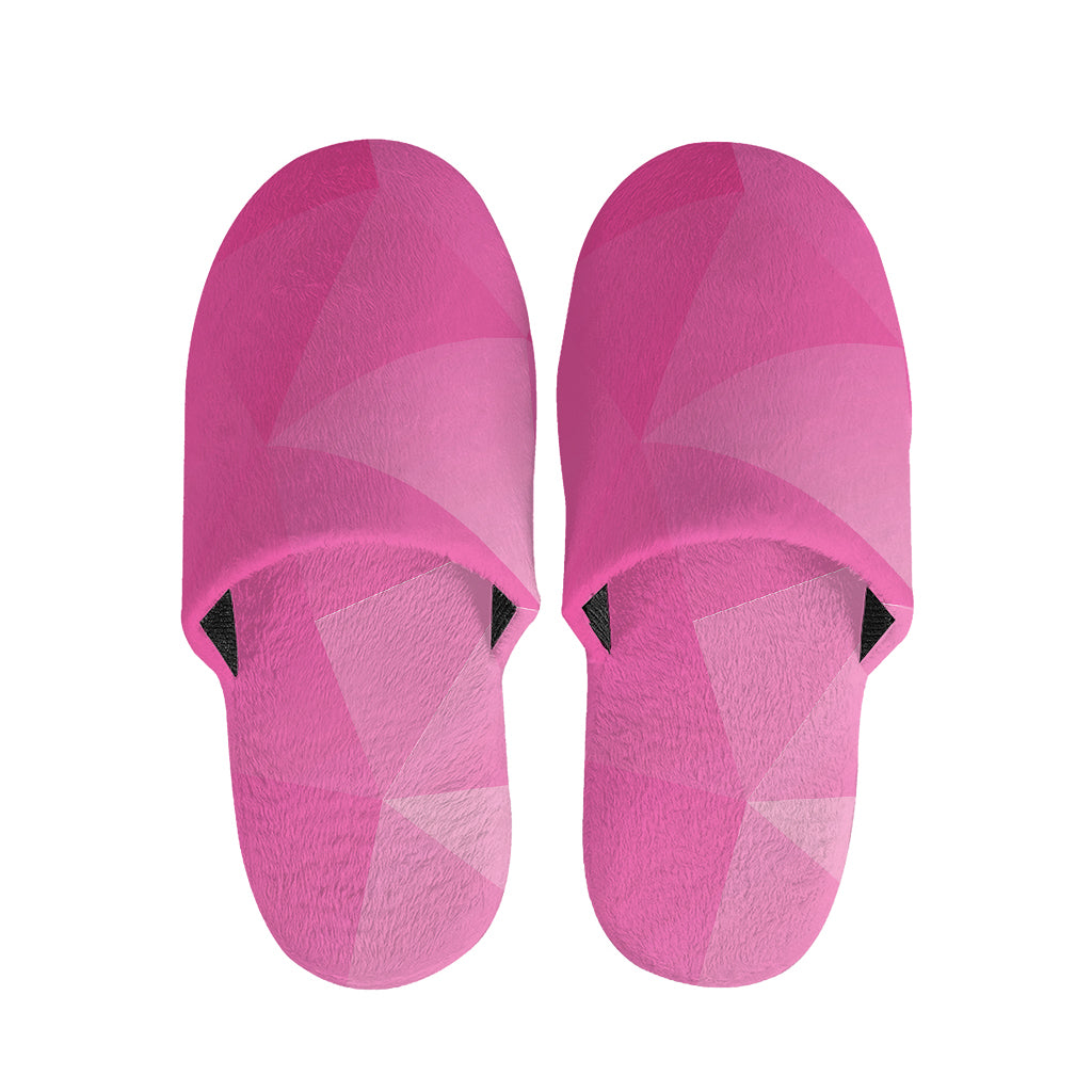 Pink Polygonal Geometric Print Slippers