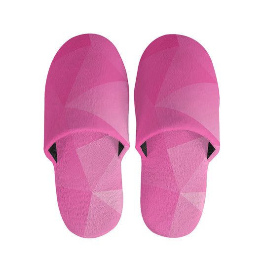 Pink Polygonal Geometric Print Slippers