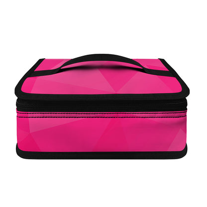 Pink Polygonal Geometric Print Small Lunch Bag