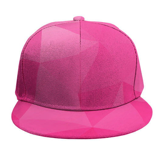 Pink Polygonal Geometric Print Snapback Cap