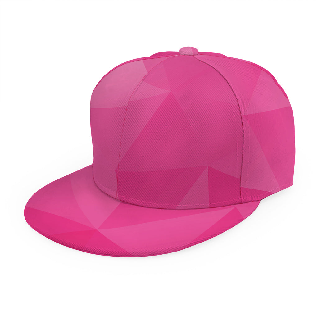 Pink Polygonal Geometric Print Snapback Cap