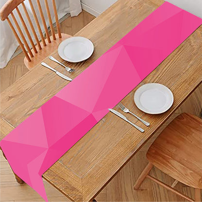 Pink Polygonal Geometric Print Table Runner