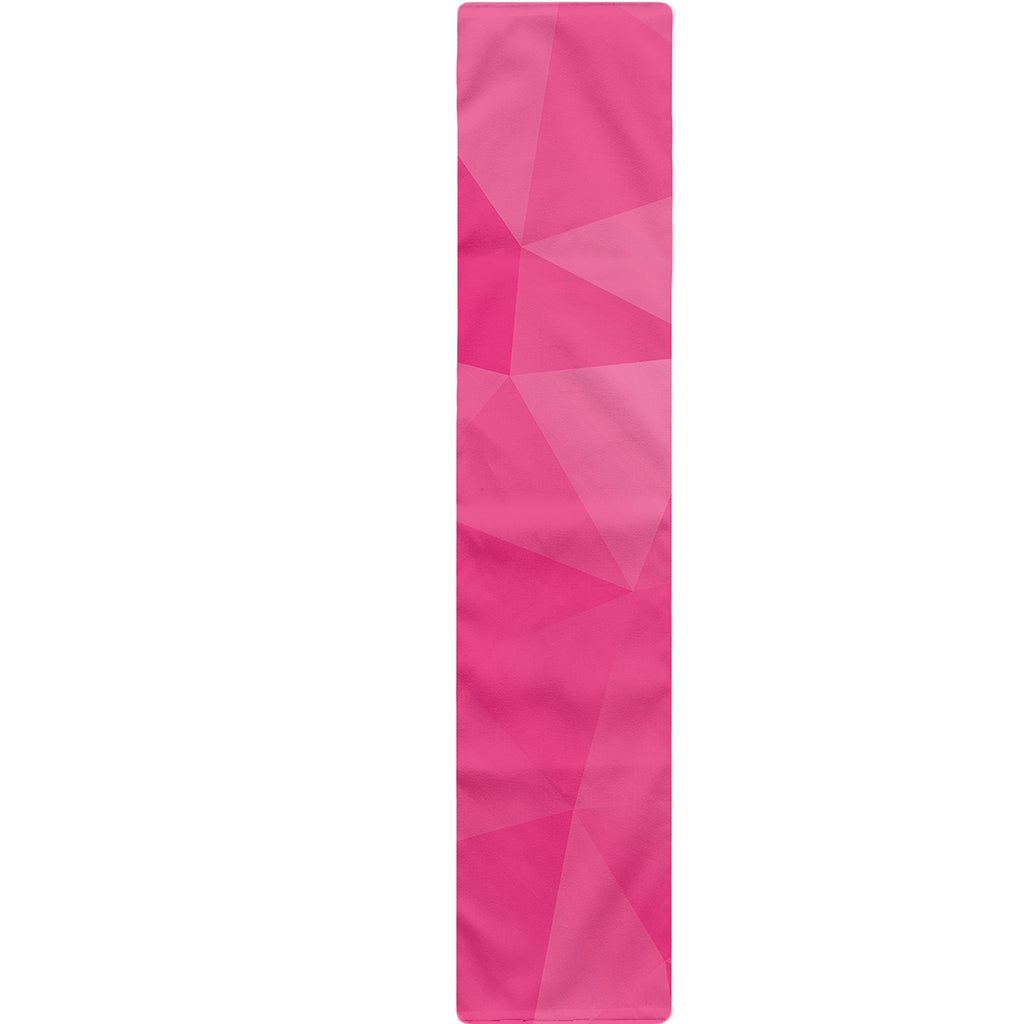 Pink Polygonal Geometric Print Table Runner