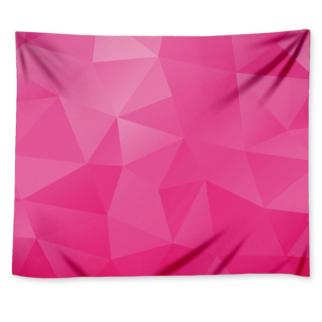 Pink Polygonal Geometric Print Tapestry