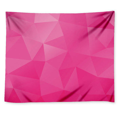 Pink Polygonal Geometric Print Tapestry