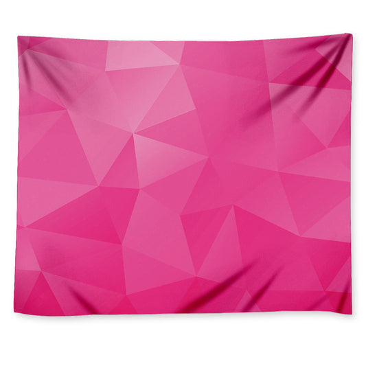 Pink Polygonal Geometric Print Tapestry