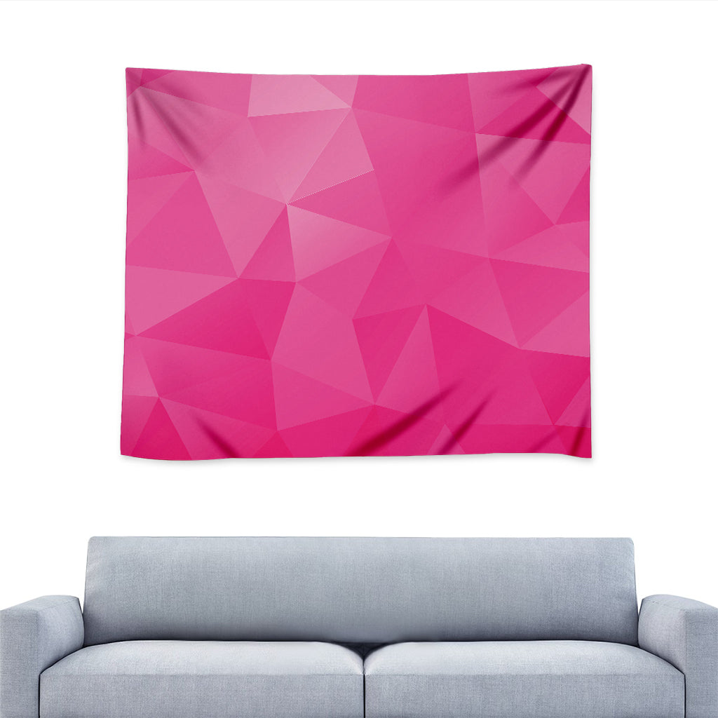 Pink Polygonal Geometric Print Tapestry