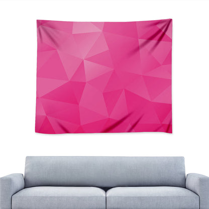 Pink Polygonal Geometric Print Tapestry