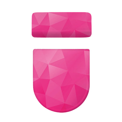 Pink Polygonal Geometric Print Toilet Lid And Tank Cover Set