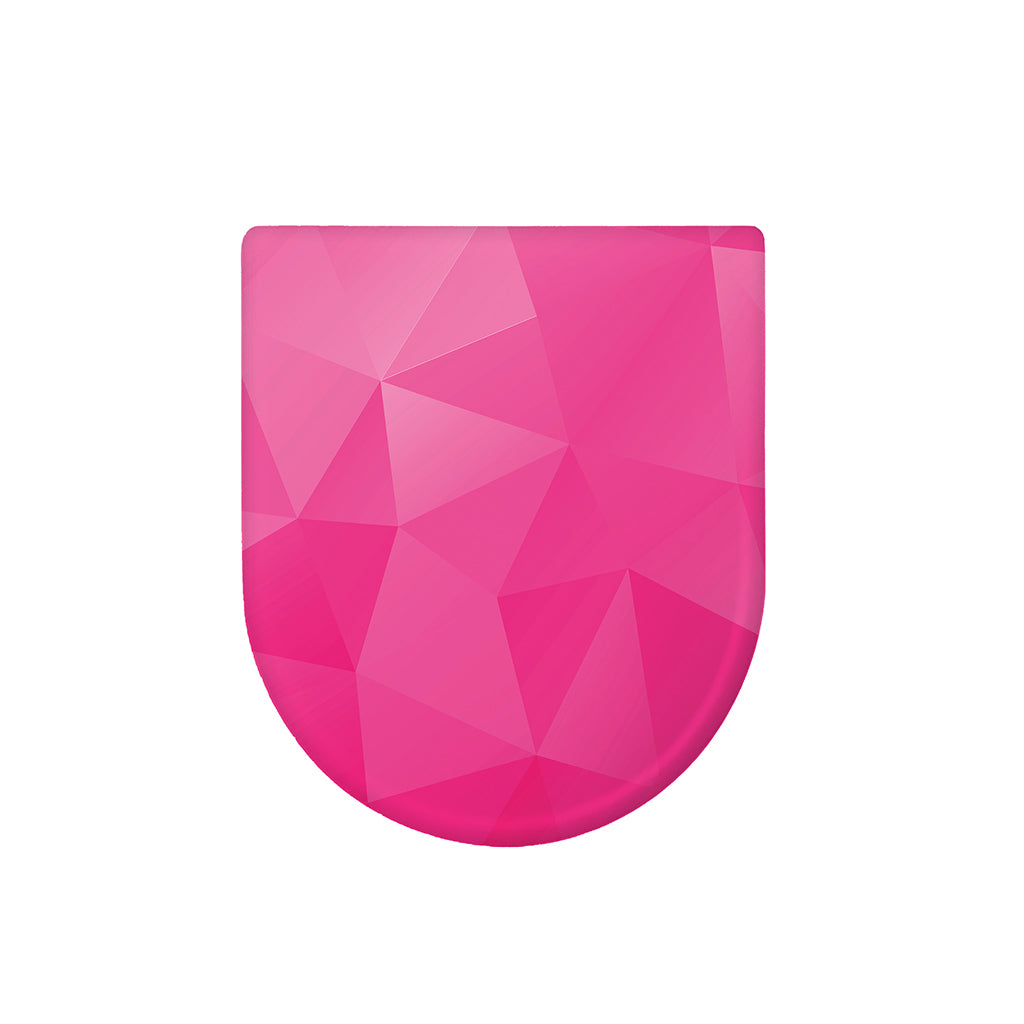 Pink Polygonal Geometric Print Toilet Lid Cover