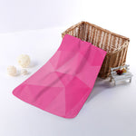 Pink Polygonal Geometric Print Towel