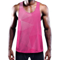 Pink Polygonal Geometric Print Men's Workout Tank Top