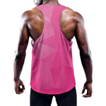 Pink Polygonal Geometric Print Training Tank Top
