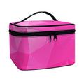 Pink Polygonal Geometric Print Travel Makeup Bag