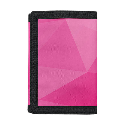 Pink Polygonal Geometric Print Trifold Wallet