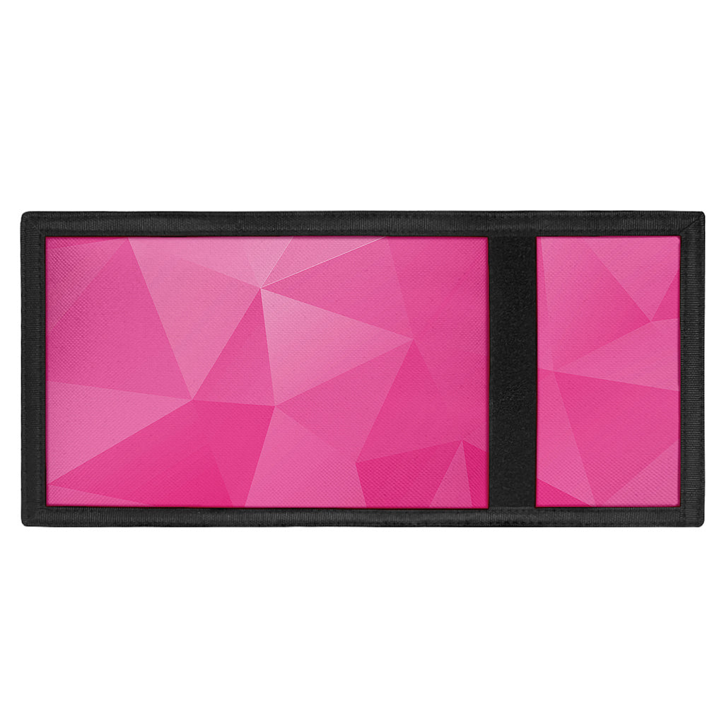 Pink Polygonal Geometric Print Trifold Wallet