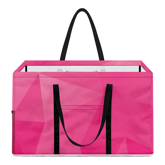 Pink Polygonal Geometric Print Utility Tote Bag