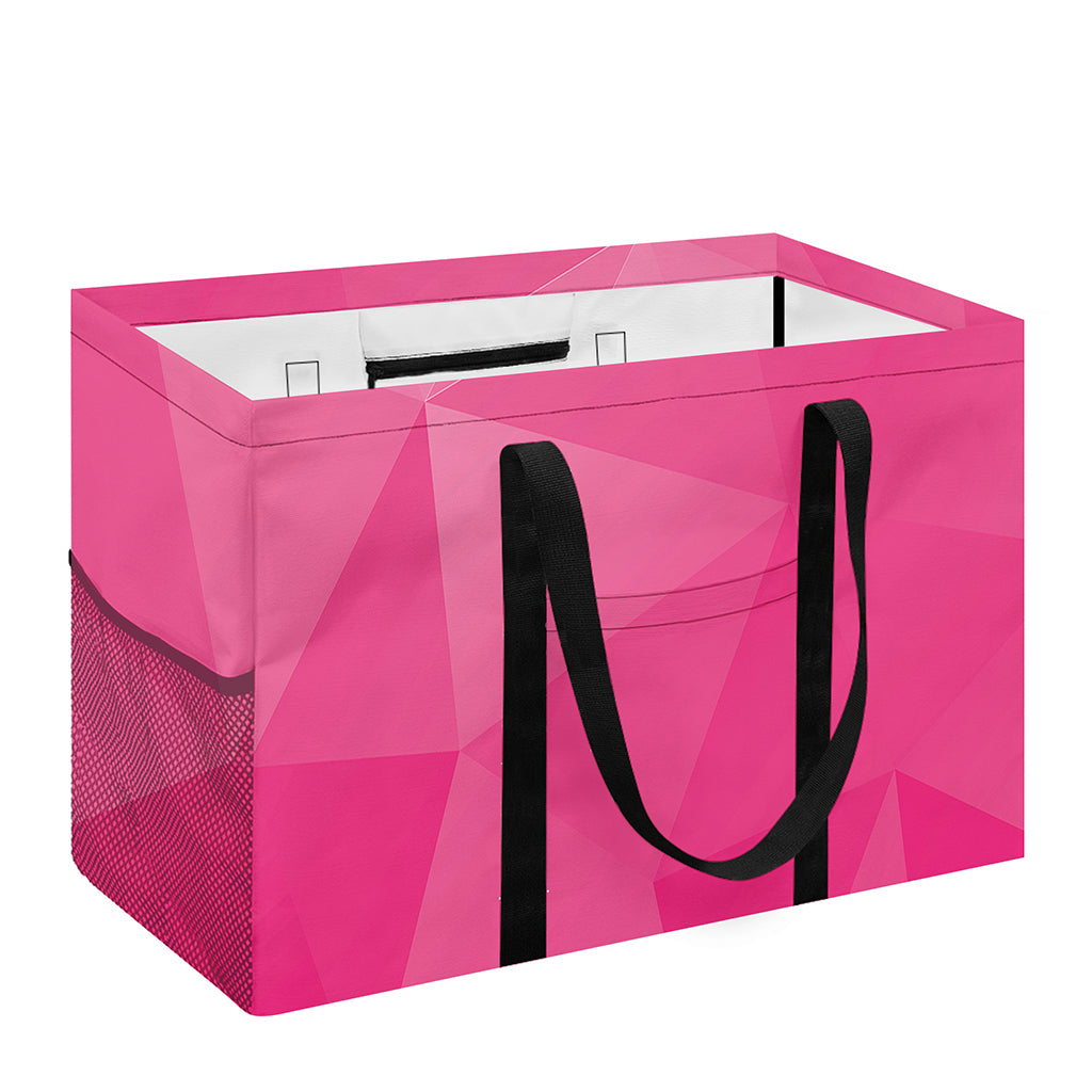 Pink Polygonal Geometric Print Utility Tote Bag