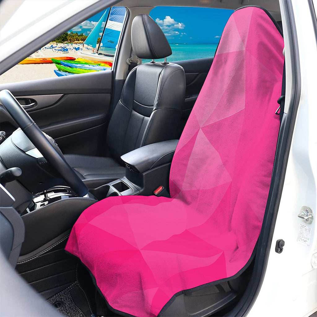 Pink Polygonal Geometric Print Waterproof Car Seat Cover