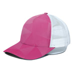 Pink Polygonal Geometric Print White Mesh Trucker Cap