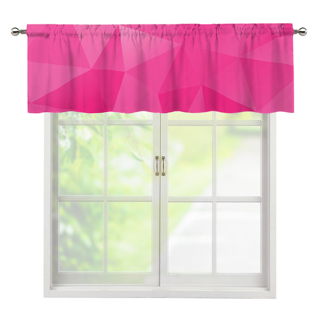 Pink Polygonal Geometric Print Window Valance