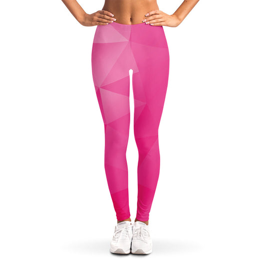 Pink Polygonal Geometric Print Women's Leggings