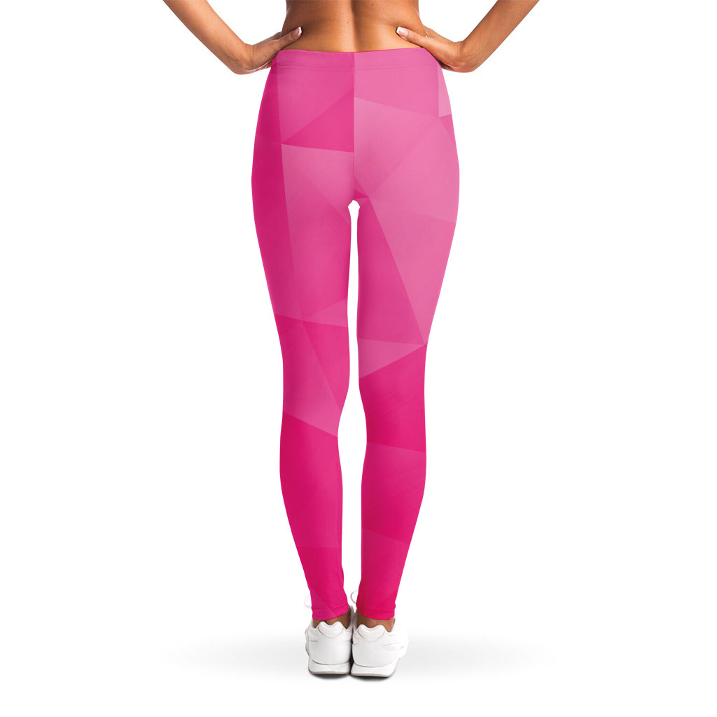 Pink Polygonal Geometric Print Women's Leggings