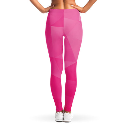 Pink Polygonal Geometric Print Women's Leggings