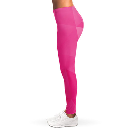 Pink Polygonal Geometric Print Women's Leggings