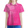 Pink Polygonal Geometric Print Women's Polo Shirt