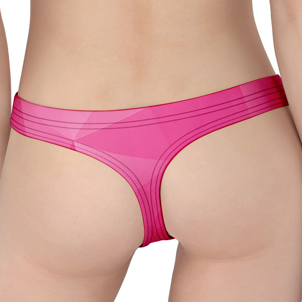 Pink Polygonal Geometric Print Women's Thong