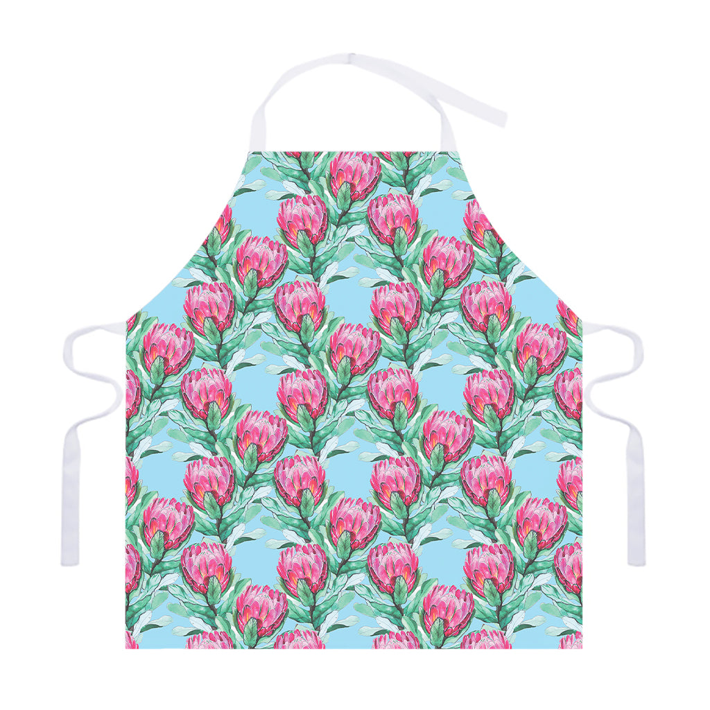 Pink Protea Pattern Print Adjustable Apron