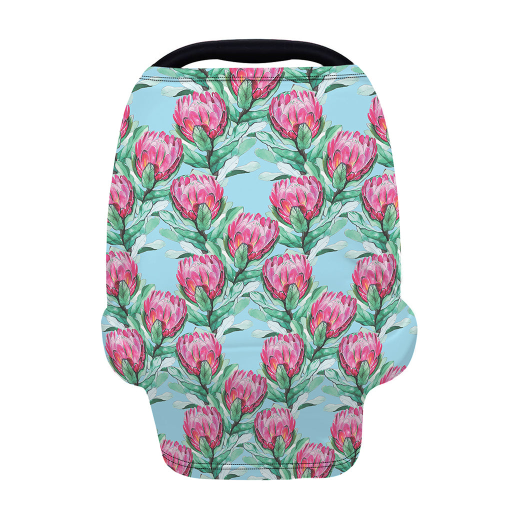 Pink Protea Pattern Print Baby Seat Cover