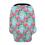 Pink Protea Pattern Print Baby Seat Cover