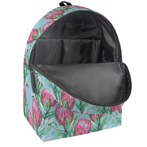 Pink Protea Pattern Print Backpack