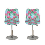 Pink Protea Pattern Print Bar Stool Covers