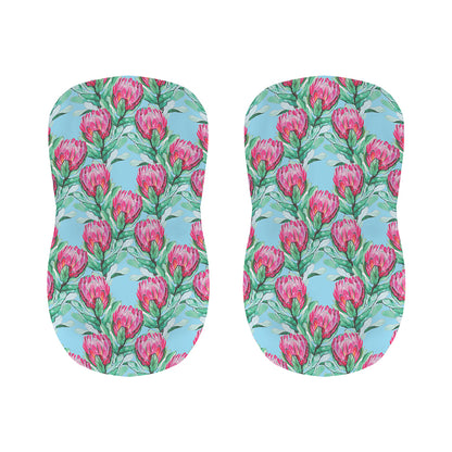 Pink Protea Pattern Print Bar Stool Covers