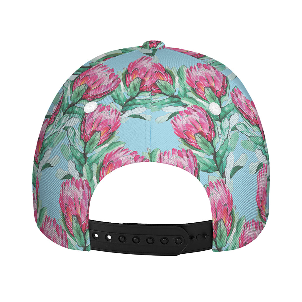 Pink Protea Pattern Print Baseball Cap