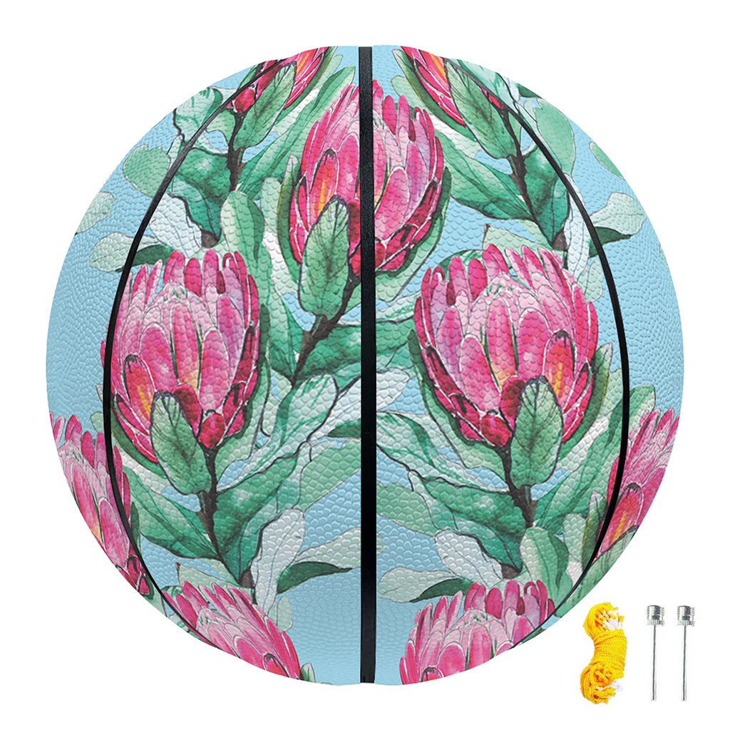 Pink Protea Pattern Print Basketball