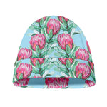 Pink Protea Pattern Print Beanie