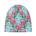 Pink Protea Pattern Print Beanie