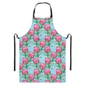 Pink Protea Pattern Print Bib Apron With Pocket